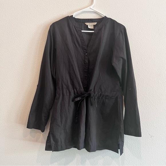 Exofficio Black Women's Blouse with Tie Waist - Picture 1 of 7